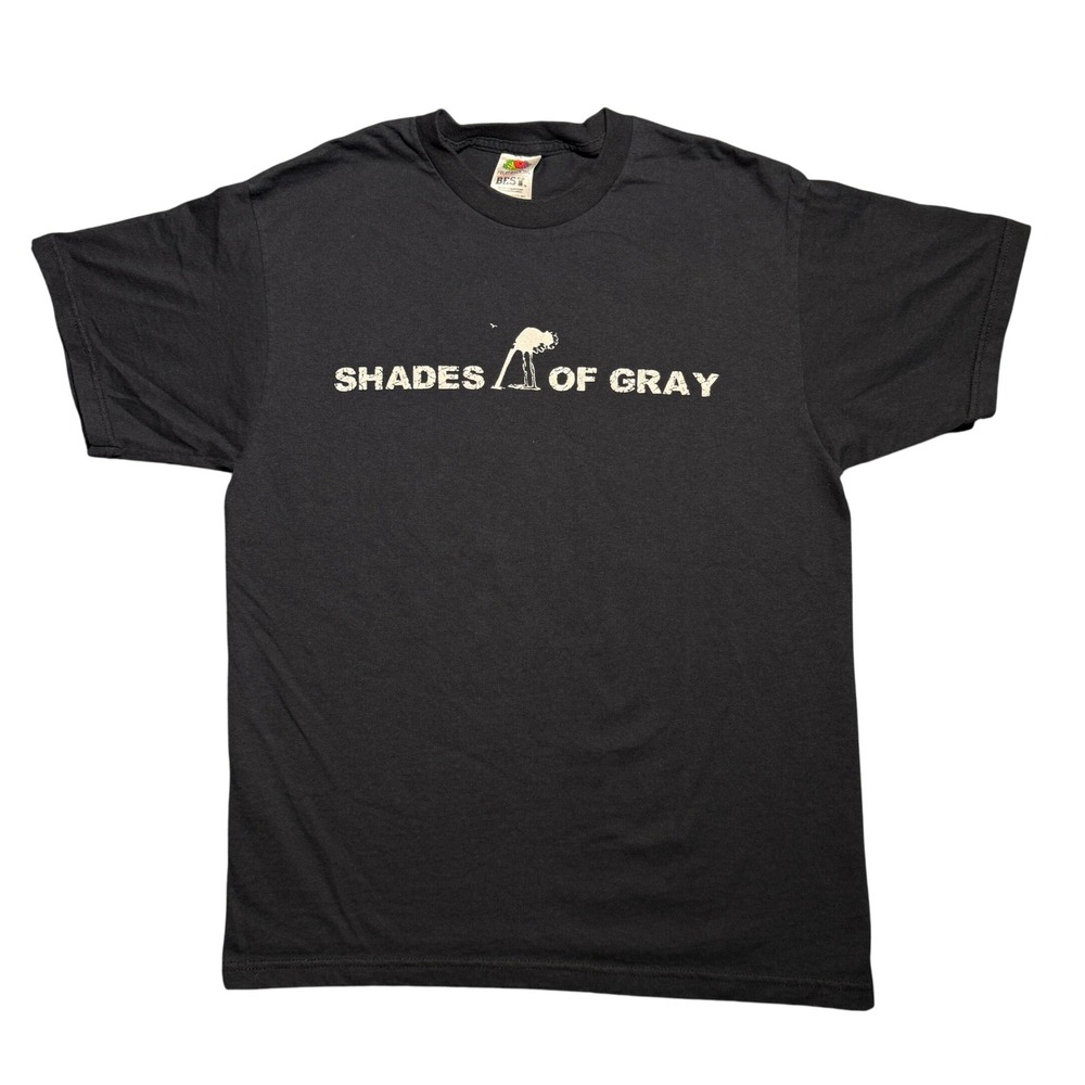 Vintage Shades of Gray Band T-Shirt Black Graphic Tee Mens Medium M